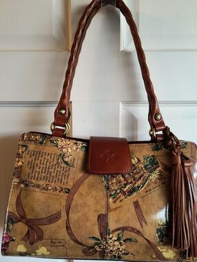 Patricia Nash My European Trip RIENZO Leather Satchel Retired $229 Retail